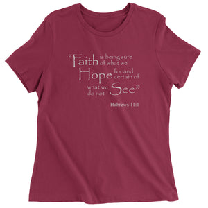 Faith Hope Hebrews 11:1 Bible Verse Women's T-Shirt