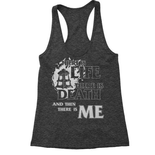 There is Life Death Me League Champion Threshold Quote Women's Racerback Tank