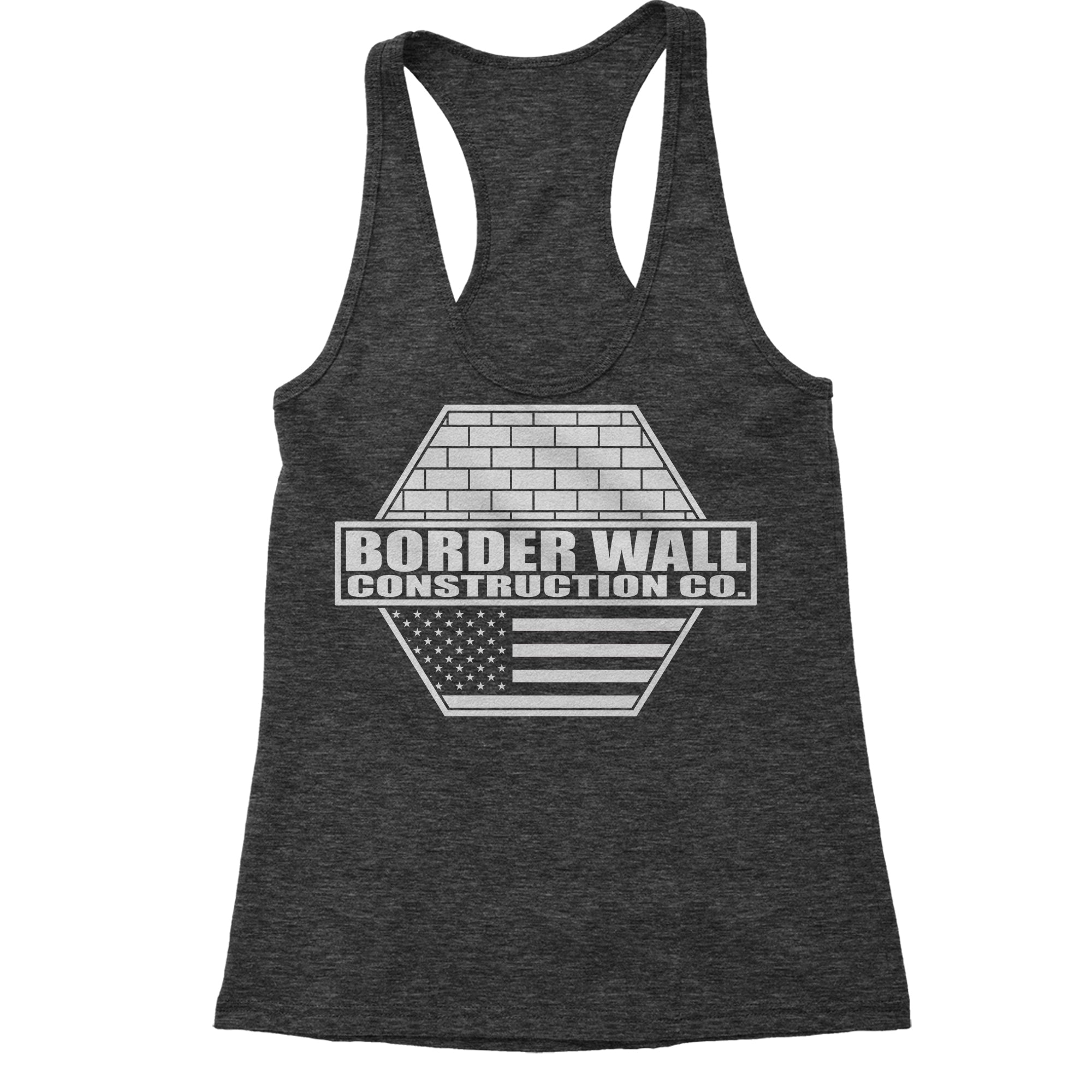 Border Wall Construction Company Trump Women's Racerback Tank