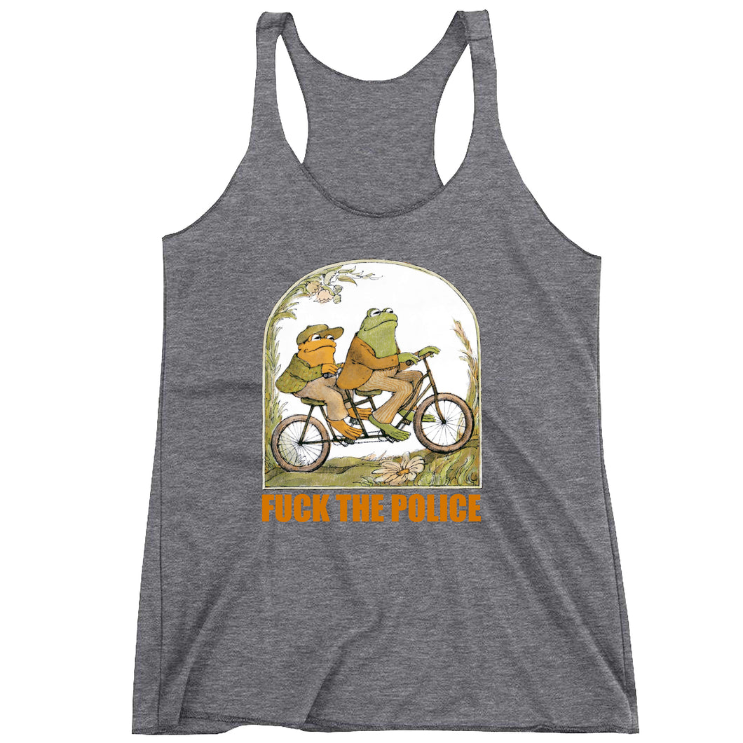 Fuck The Police Frog Toad Bicyle Bike Frogs Women's Racerback Tank