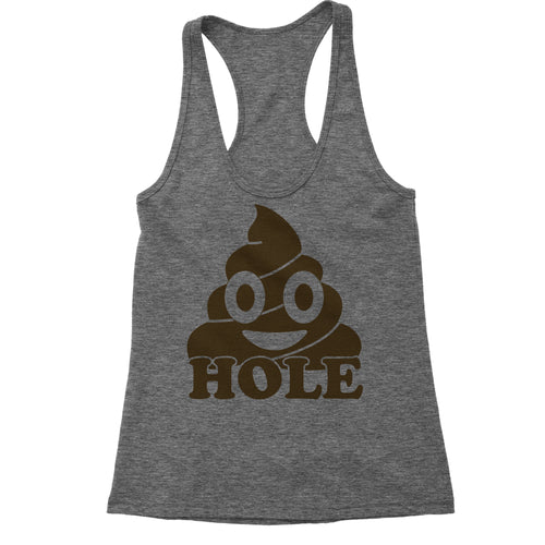 Funny Emoticon Sh*thole Trump Political Joke Women's Racerback Tank